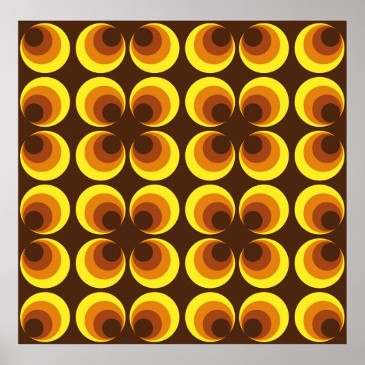 Abstrakt. 60er farbloses nahtloses Muster, Retrost Poster (Vorne)
