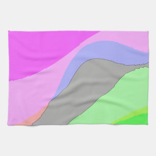Abstrakt 703 - Retro Groovy Pink und Green Geschirrtuch