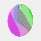 Abstrakt 703 - Retro Groovy Pink und Green Keramik Ornament (Rechts)