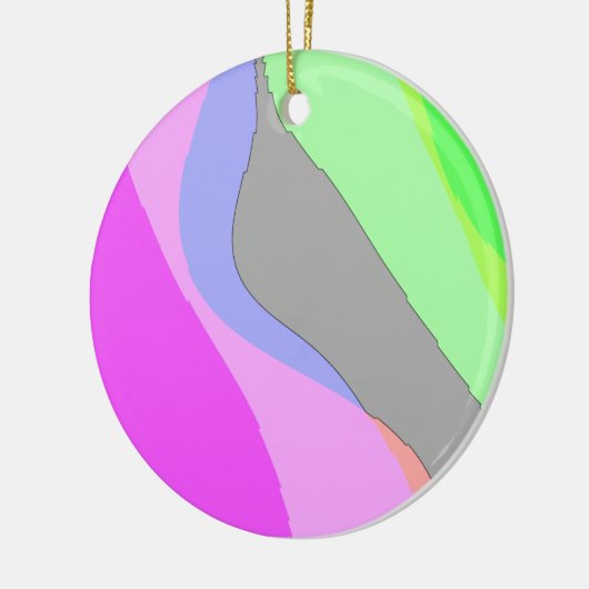 Abstrakt 703 - Retro Groovy Pink und Green Keramik Ornament (Links)