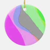 Abstrakt 703 - Retro Groovy Pink und Green Keramik Ornament (Hinten)