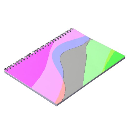 Abstrakt 703 - Retro Groovy Pink und Green Notizblock (Linke Seite)