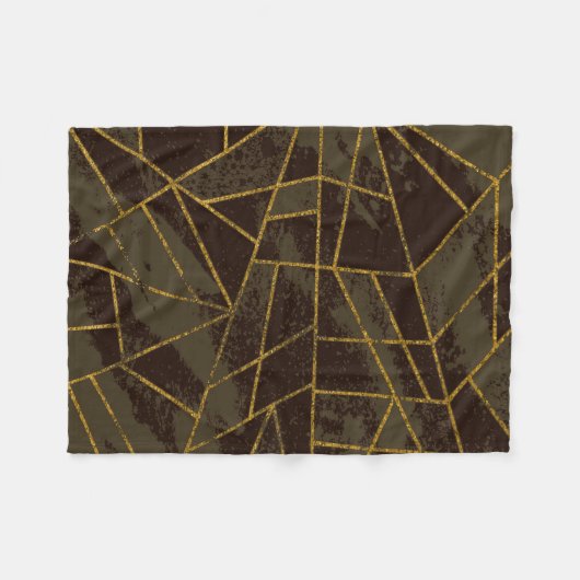 Abstrakt #941 Brown Fleecedecke (Vorderseite (Horizontal))