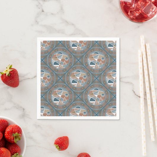 Abstrakt Accent Dot Mandala Diamond Tile Decoupage Serviette (Beispiel)