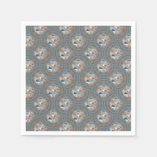 Abstrakt Accent Dot Mandala Ogee Scallop Decoupage Serviette (Vorderseite)