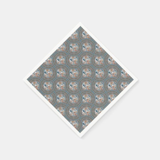 Abstrakt Accent Dot Mandala Ogee Scallop Decoupage Serviette (Ecke)