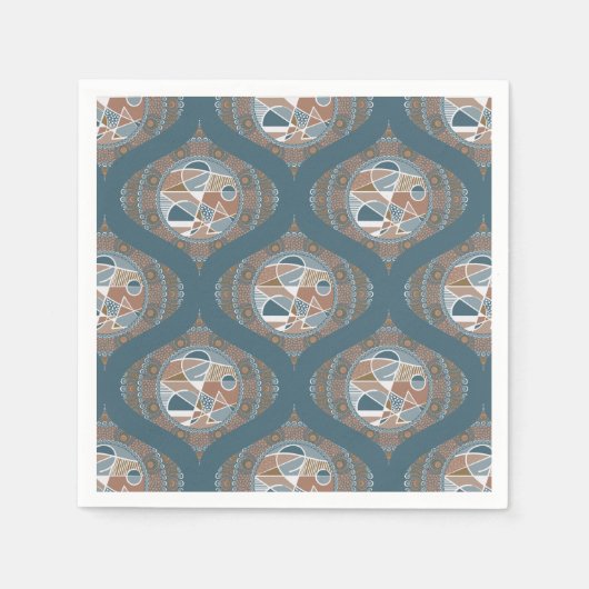 Abstrakt Accent Dot Mandala Retro Ogee Decoupage Serviette (Vorderseite)