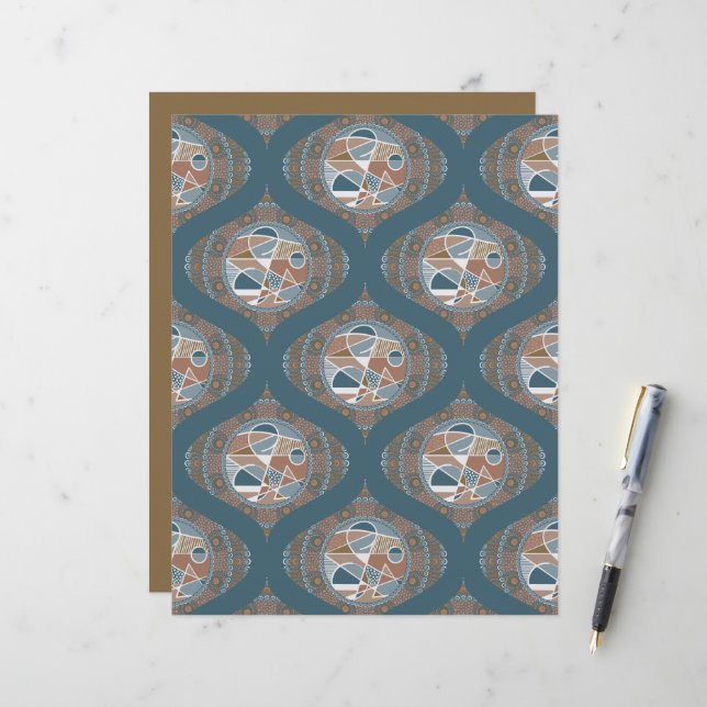 Abstrakt Accent Dot Mandala Retro Ogee Scrapbook (Vorderseite/Rückseite Beispiel)