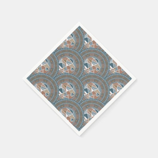 Abstrakt Accent Mandala Art Deco Scallop Deco Serviette (Ecke)