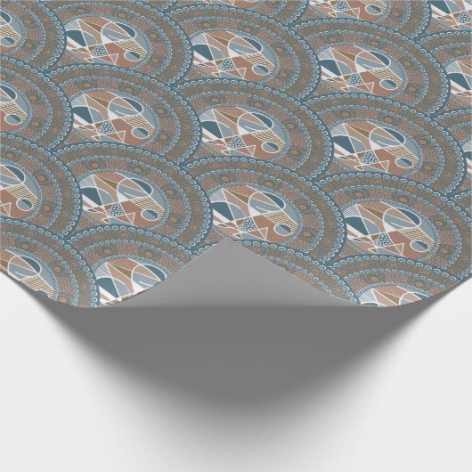 Abstrakt Accent Mandala Art Deco Scallop Geschenkpapier (Ecke)