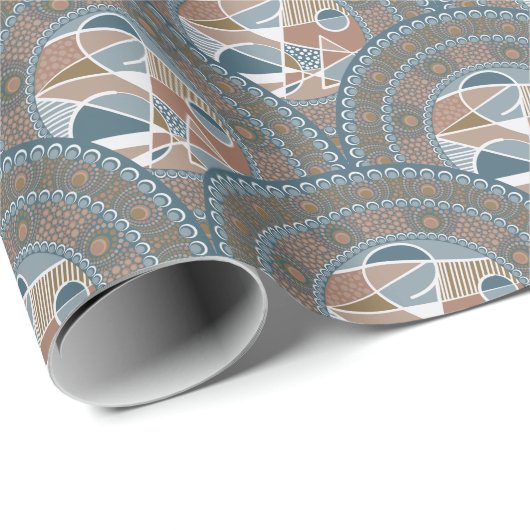 Abstrakt Accent Mandala Art Deco Scallop Geschenkpapier (Rolleneckpunkt)