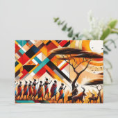 Abstrakt African Art Masai Geometric Einladung (Stehend Vorderseite)