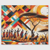 Abstrakt African Art Masai Geometric Geschenkpapier (Flach)