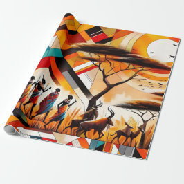 Abstrakt African Art Masai Geometric Geschenkpapier
