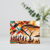 Abstrakt African Art Masai Geometric Postkarte (Stehend Vorderseite)