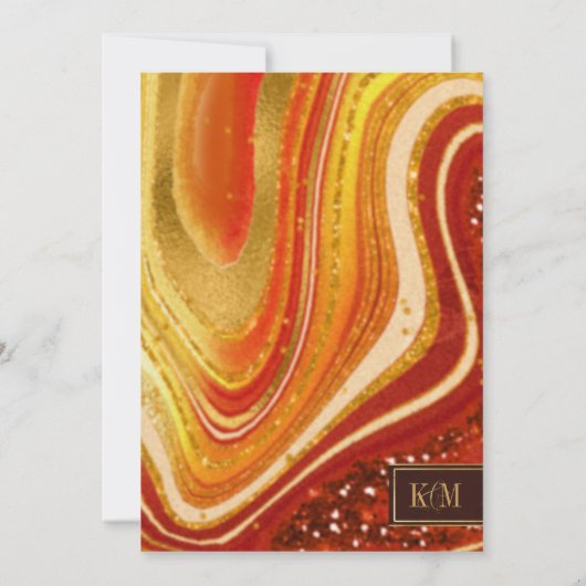 Abstrakt Agate Brautparty Hot Orange ID827 (Rückseite)