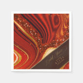 Abstrakt Agate Brautparty Hot Orange ID827 Serviette (Vorderseite)