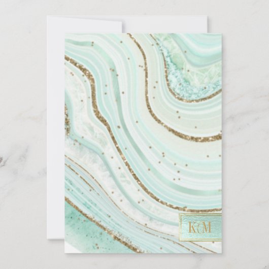 Abstrakt Agate Brautparty Mint ID827 (Rückseite)