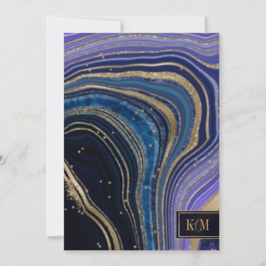 Abstrakt Agate Brautparty Mitternacht ID827 (Rückseite)