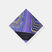 Abstrakt Agate Brautparty Mitternacht ID827 Serviette (Ecke)