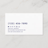 Abstrakt Agate Custom Chic Indigo Blue Visitenkarte (Rückseite)