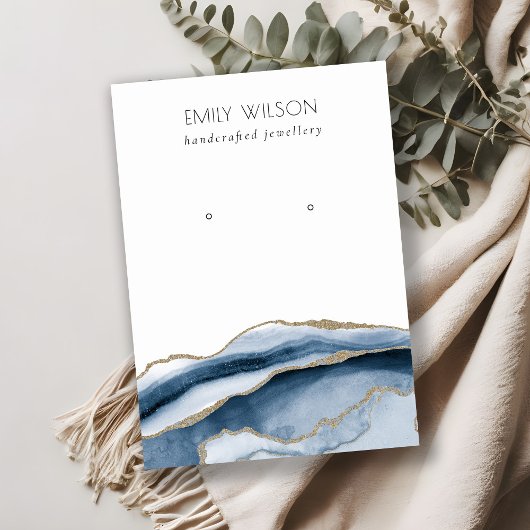 Abstrakt Agate Gold Navy Stuhlvorführung Visitenkarte
