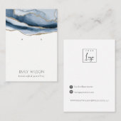 Abstrakt Agate Gold Navy Stuhlvorführung  Visitenkarte (Vorne/Hinten)