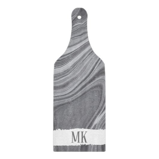 Abstrakt Agate Gray Marble Swirl Schneidebrett (Vorderseite)