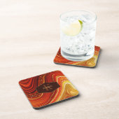 Abstrakt Agate Monogram Hot Orange ID827 Getränkeuntersetzer (Rechte Seite)