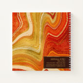 Abstrakt Agate Monogram Hot Orange ID827 Notizblock (Rückseite)