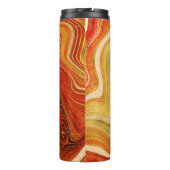 Abstrakt Agate Monogram Hot Orange ID827 Thermosbecher (Rückseite)