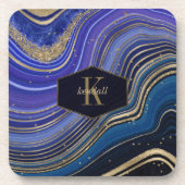 Abstrakt Agate Monogram Midnight ID827 Getränkeuntersetzer (Vorderseite)