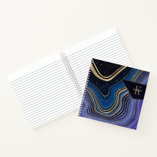 Abstrakt Agate Monogram Midnight ID827 Notizblock (Innenseite)