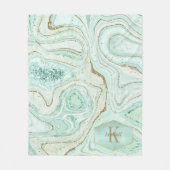 Abstrakt Agate Monogram Mint ID827 Fleecedecke (Vorderseite)