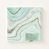Abstrakt Agate Monogram Mint ID827 Notebook Notizblock (Rückseite)