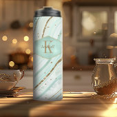 Abstrakt Agate Monogram Mint ID827 Thermosbecher