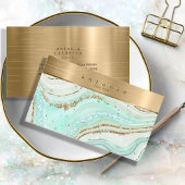 Abstrakt Agate Monogram Mint ID827 Visitenkarte