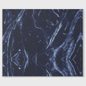 Abstrakt Agate Navy Blauer Marmorwirl Geschenkpapier (Flach)