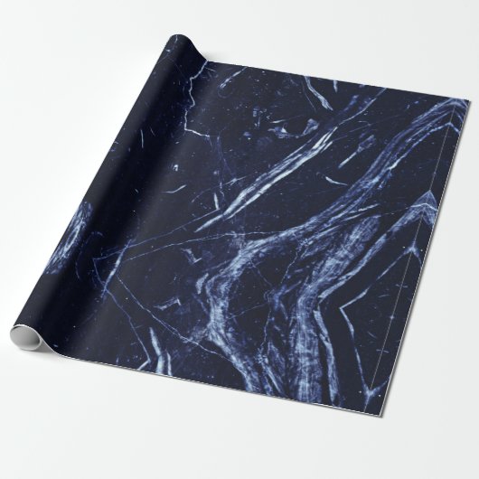 Abstrakt Agate Navy Blauer Marmorwirl Geschenkpapier (Ungerollt)