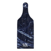 Abstrakt Agate Navy Blauer Marmorwirl Schneidebrett (Vorderseite)