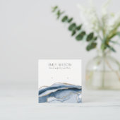 Abstrakt Agate Navy Blue Gold Study Earring Displa Quadratische Visitenkarte (Stehend Vorderseite)