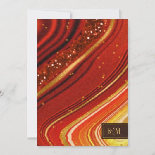 Abstrakt Agate Probe Dinner Hot Orange ID827 (Rückseite)