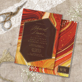 Abstrakt Agate Probe Dinner Hot Orange ID827