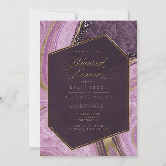 Abstrakt Agate Probe Dinner Mauve ID827 (Vorderseite)