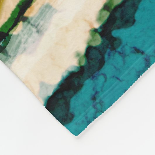 Abstrakt Agate Stripe Blue Green Orange Fleecedecke (Ecke)