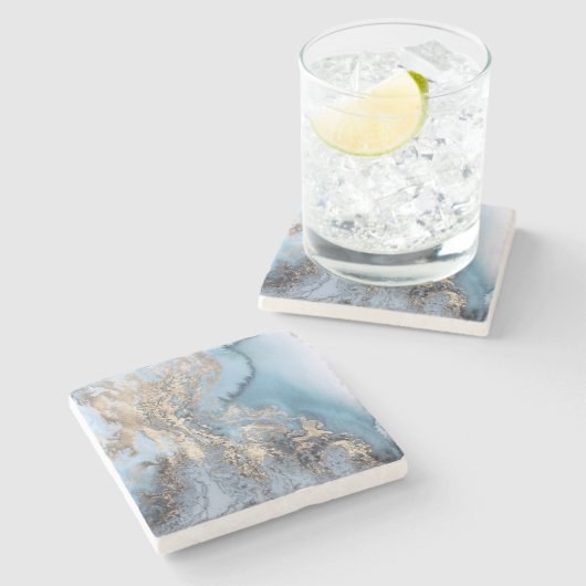 Abstrakt Agate Style Steinuntersetzer (Seitenansicht)