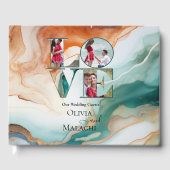 Abstrakt Agate Terracotta Marble Gästebuch (Vorderseite)