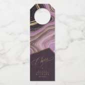 Abstrakt Agate Wedding Cheers Mauve ID827 Flaschenanhänger (Vorderseite)