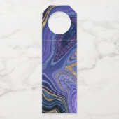 Abstrakt Agate Wedding Cheers Midnight ID827 Flaschenanhänger (Rückseite)