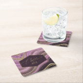 Abstrakt Agate Wedding Cheers V1 Mauve ID827 Rechteckiger Pappuntersetzer (Vor Ort)